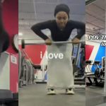 Lady raises eyebrows with gym outfit
