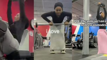 Lady raises eyebrows with gym outfit