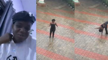 Man shares the surprising moment he saw his neighbour dancing under the rain (WATCH)