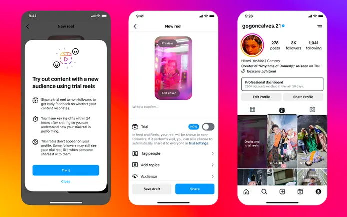 Instagram Trial Reels Are Now Available to More Creators