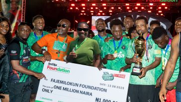 Bet9ja Foundation scores gig for charity at Bet9ja Football Carnival with ₦2m in charity donation