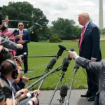 Trump hits back at reporter asking if heâs named in Jeffrey Epstein files (video)