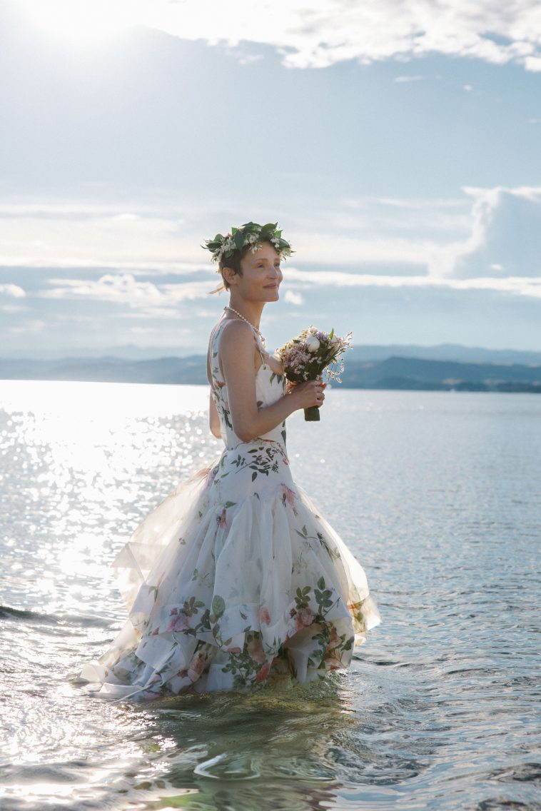 Actor Vicky Krieps’s Rose-Covered Vivienne Westwood Wedding Gown Was a Tribute to Her Late Grandmother