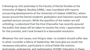 UNICAL: No student should suffer due to leadership failure