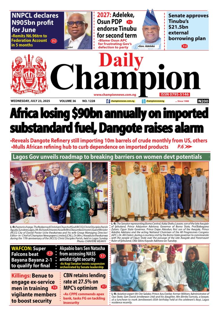 Latest News from Champion Newspapers, July 23, 2025