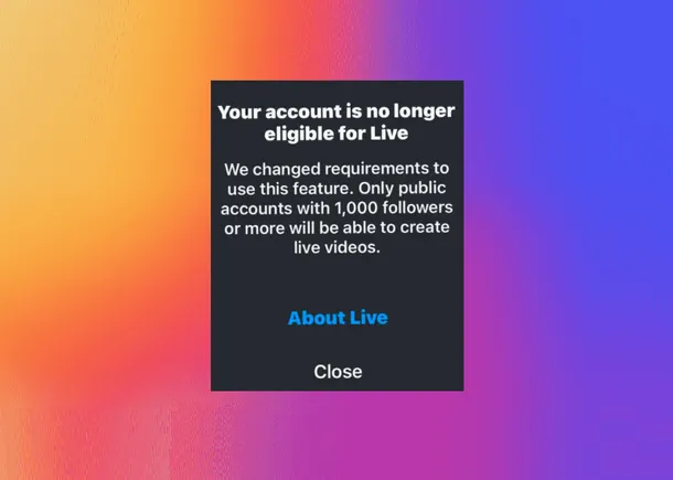 Instagram Restricts Live Streaming to Creators With 1,000 or More Followers
