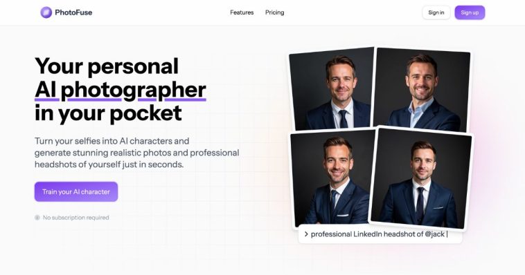PhotoFuse AI: Transform Selfies into Professional Photos