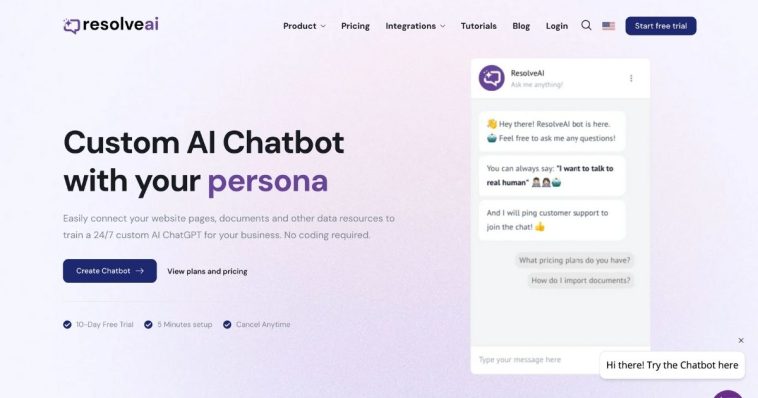 ResolveAI: Customizable AI Chatbot Enhancing Customer Support