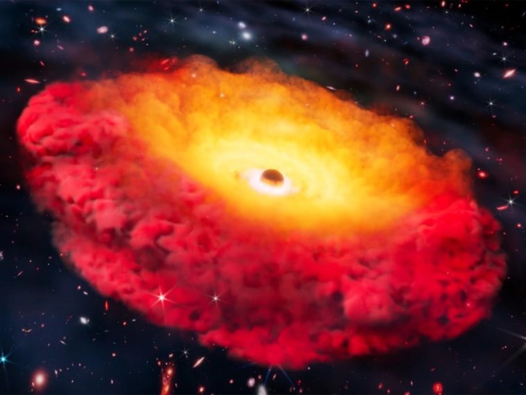A black hole over 1.3 trillion times more massive than the Earth: The oldest ever recorded