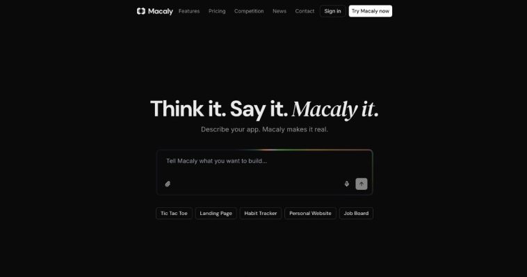 Macaly: AI-Powered Rapid App Development