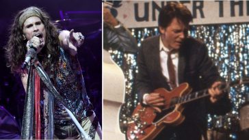 “Johnny B. Goode with Marty McFly himself”: Aerosmith shares previously unseen footage of Steven Tyler jamming Chuck Berry with Michael J. Fox – who’s wielding an appropriate guitar for the job