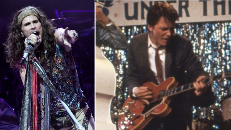 “Johnny B. Goode with Marty McFly himself”: Aerosmith shares previously unseen footage of Steven Tyler jamming Chuck Berry with Michael J. Fox – who’s wielding an appropriate guitar for the job