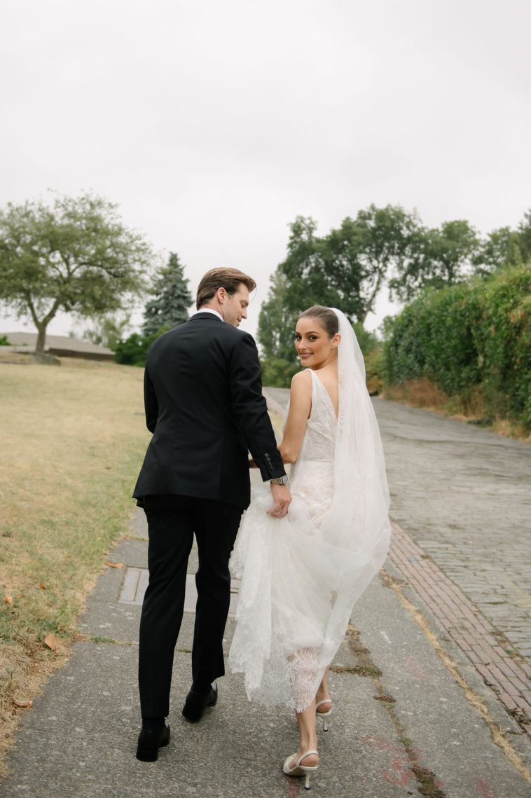 Singer Banks Wore a “Sexy and Romantic” Lace Vivienne Westwood Dress to Wed Lacrosse Star Drew Snider