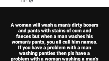 Nigerian lady addresses those who insult men for washing their women’s pants