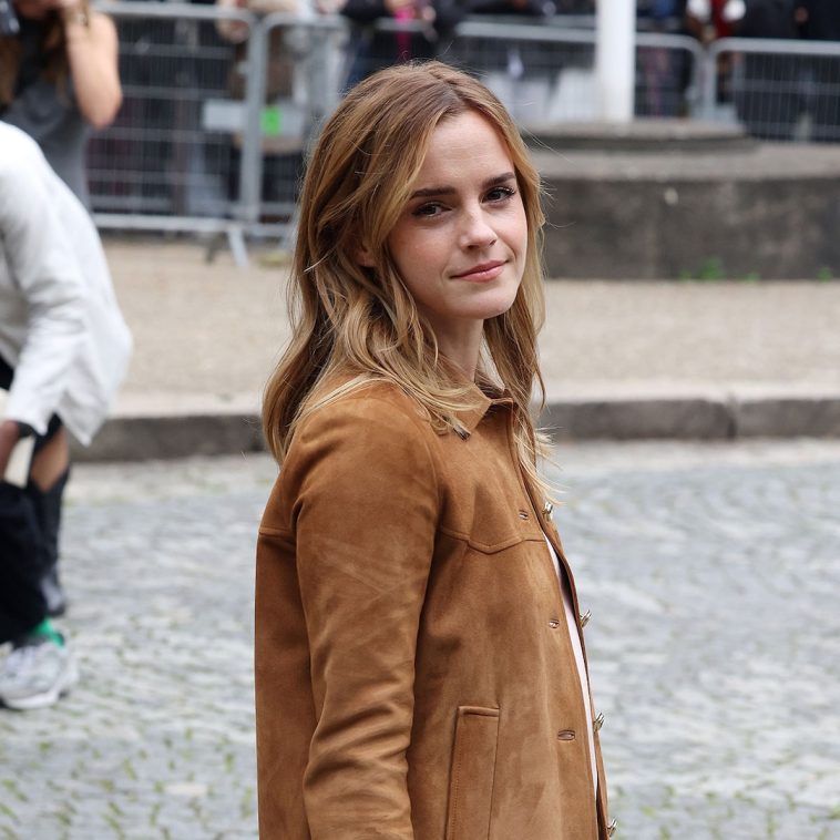 Emma Watson Riding Motorcycle at Paris Fashion Week