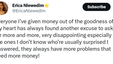 Ex-BBN star Erica Nlewedim laments how people keep asking for more money after she helps them