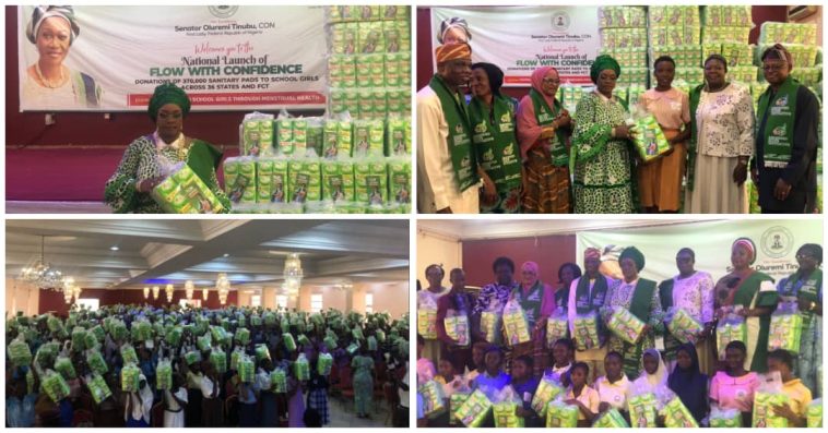Nigeria’s First Lady Launches Menstrual Hygiene Intervention In Ibadan, Distributes Sanitary Pads