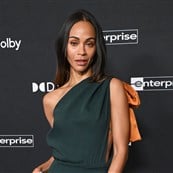 Zoë Saldaña Saint Laurent dress at the LA premiere of Avatar: Fire and Ash is deceptively plain on one side with the party on the other