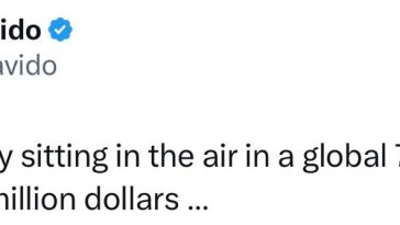 ”Iâm sitting in a global 7500 that costs about $75 million