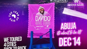 Wema Bank Davido 5ive tour to hold in Abuja on December 14