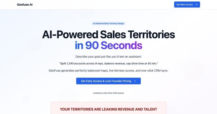 Geofuse AI: Streamline Sales Territory Mapping