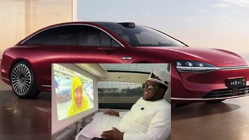 Nigerian Car Dealer Shows Off Huawei’s Stelato S9 With 32-inch Screen For Rear Seat Passengers
